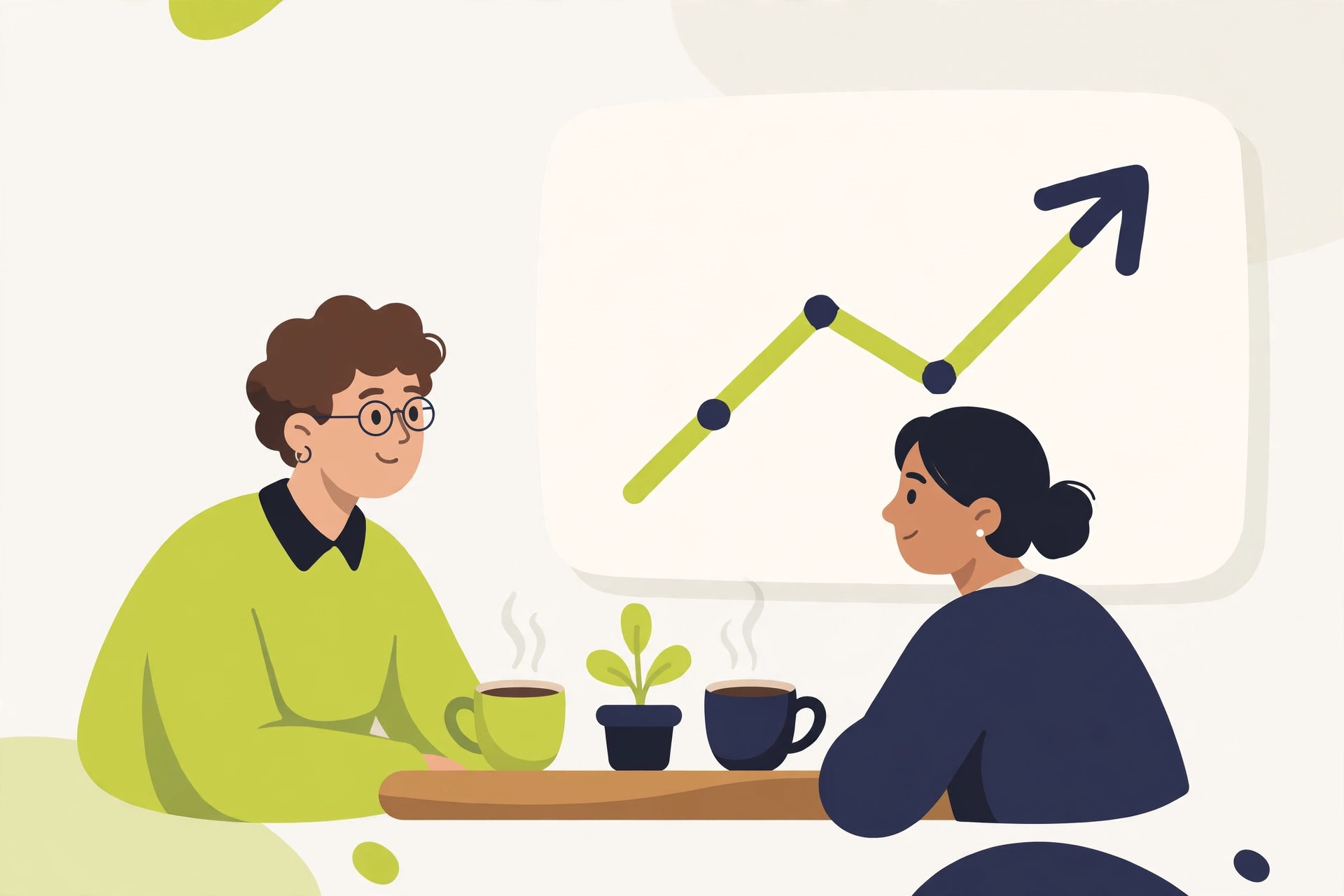 SEO consultant advising a business founder in a meeting